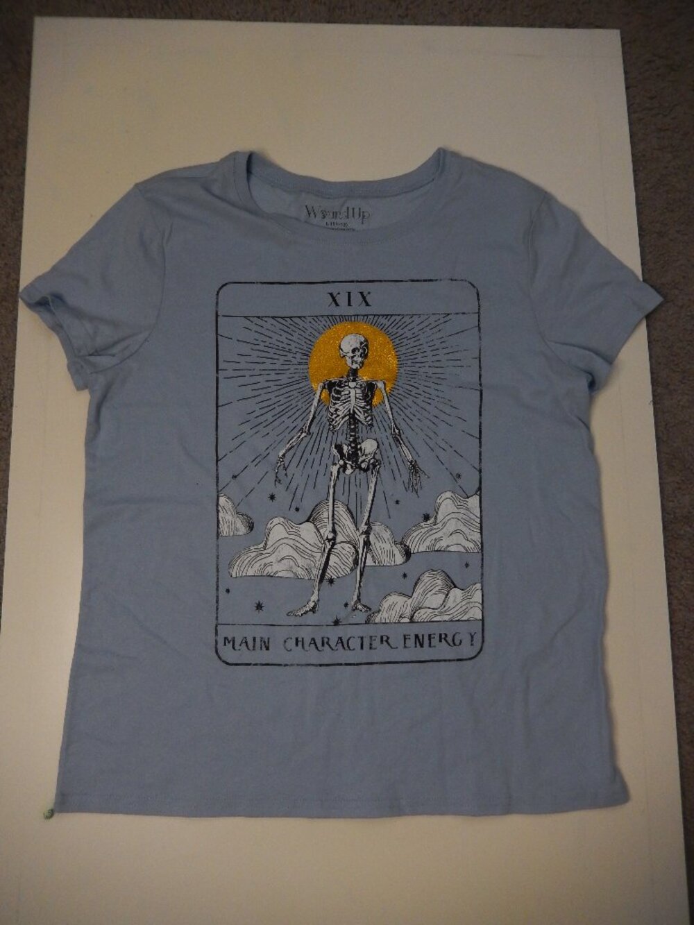 Wound Up Tarot Card Skeleton Halloween "Main Character Energy" Unisex (Large)